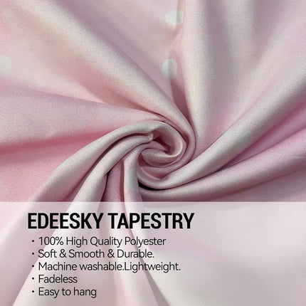 Lshtar Pink Sky Tapestry, Tapisserie décorative Mignon Ciel Rose Nuage Air Fond Belle Beauté Jour Lumineux Tenture Murale 80 L x 60 l, Pour Chambre Mignon Ciel Rose 05