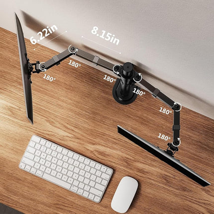 ErGear Dual Monitor Stand for 13 to 32 Inch Screens, Dual Monitor Arm Ergonomic Viewing Angle - Adjustable Tilt 90°/ Swivel 180°/ Rotate 360°/ VESA 75/100mm