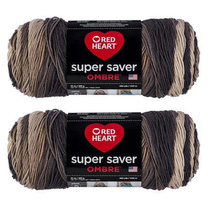 Red Heart Super Saver Jumbo Hickory Ombre Yarn - 2