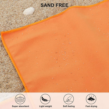 Rainleaf Serviette Microfibre Parfaite pour les Voyages, le Sport et la Plage. Séchage Rapide - Super Absorbante - Ultra Compacte. Idéale pour le Camping, la Randonnée, la Salle de Sport, la Plage, la Natation, le Yoga, Orange, 76 X 152 cm.