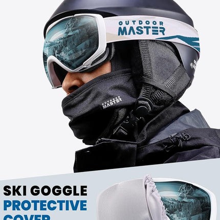 OutdoorMaster Ski Goggles with Cover, Anti-Fog OTG Snow/Snowboard Goggles