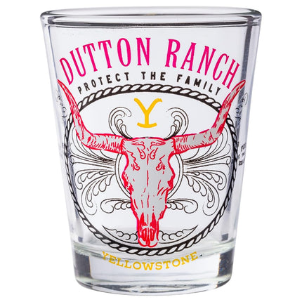 Silver Buffalo Yellowstone Ranch Montana, 4 Pack Mini Glass Set, 1.5oz