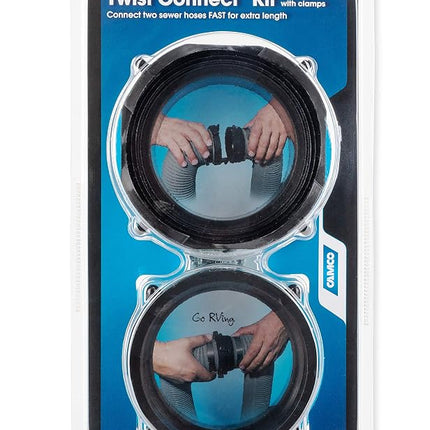 Kit de raccord tournant pour tuyau d'égout de camping-car Camco | Raccordez rapidement 2 tuyaux d'égout de VR | Conception simple et non restrictive | Convient aux tuyaux d'égout de camping-car de 3 po | Comprend un raccord à ergots et plus encore (39543)