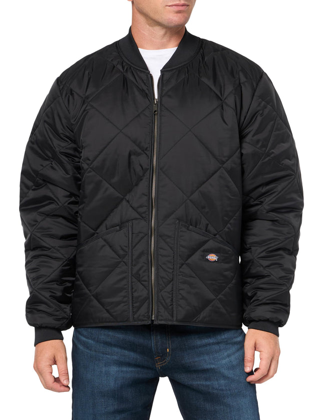 Dickies Men's Diamond Quilted Jacket, Black, Black