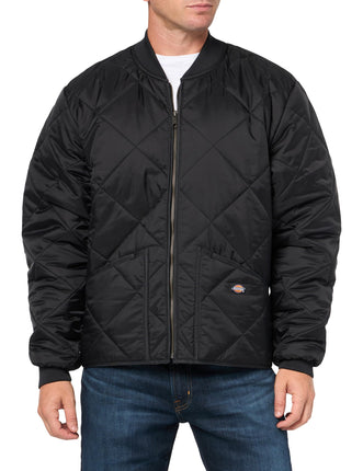 Dickies mens Diamond Quilted Jacket, Black, Small