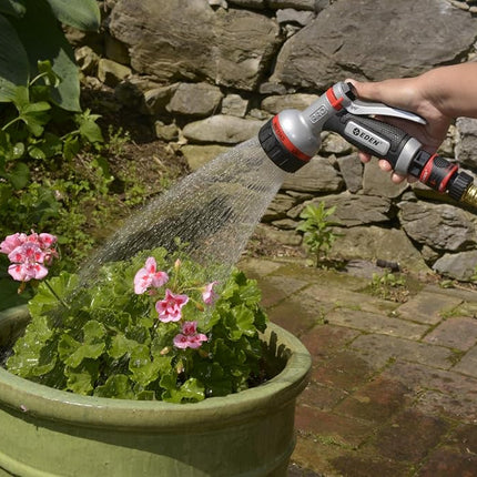 Eden 94830 Pro Metal 6-Pattern RearTrigger Garden W/Quick Connect Starter Set, HIGH Pressure Spray Nozzle for Hose