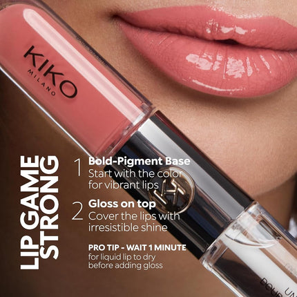 KIKO Milano Unlimited Double Touch 109 | Liquid lipstick with a bright finish in a two-step application. Lasts up to 12 hours. No-transfer base colour