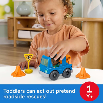 Fisher-Price Little People Roadside Tow & Go Figure & Vehicle Set