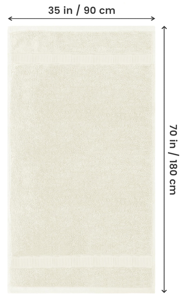 Utopia Towels - Luxurious Jumbo Bath Sheet (35 x 70 Inches) - 600 GSM 100% Ring Spun Cotton Highly Absorbent and Quick Dry Extra Large Bath Towel - Super Soft Hotel Quality Towel (Ivory, 2 Pack)