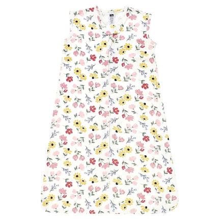 Hudson Baby Unisex Baby Cotton Sleeveless Wearable Sleeping Bag, Sack, Blanket, Soft Painted Floral, 6-12 Months