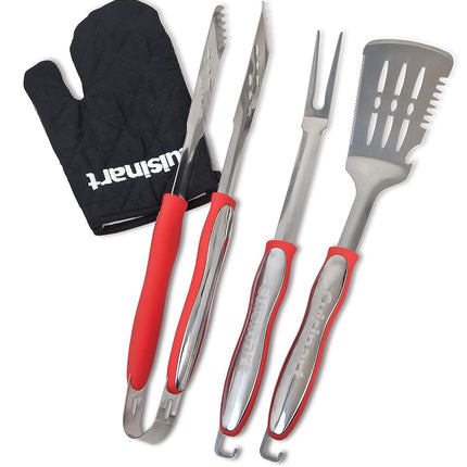 Cuisinart CGS-134 Grilling Tool Set with Grill Glove, Red (3-Piece)