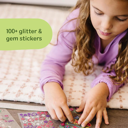 Melissa & Doug Design-Your-Own Bracelets with 100+ Sparkle Gem and Glitter Stickers Kids Snap Bracelets, Kids Stickers, Jewellery Crafts for Ages 4+
