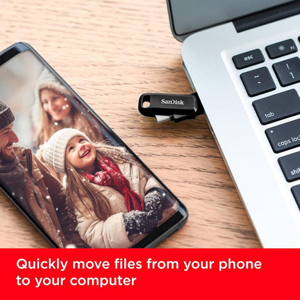 SANDISK Ultra Dual Drive Go 128GB, USB-C & USB-A, Up to 400MB/s Read Speeds