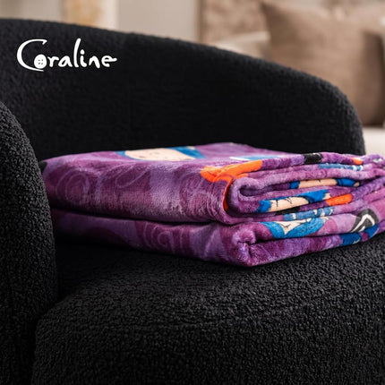 Franco Collectibles Coraline Button Eyes Bedding Super Soft Cozy Plush Throw, 46 in x 60 in, (Officially Licensed Product)