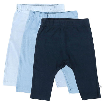 HonestBaby Multipack Harem Pants Corte Holgado Pantalones sin Cierre 100% Algodón Orgánico para Bebés, Niños y Niñas, Unisex, Paquete de 3 Ombre Azul, Recién Nacido