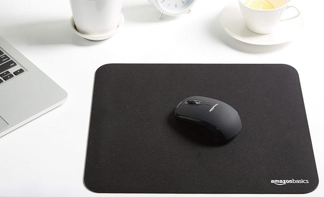 Amazon Basics Gaming Mouse Pad, Standard, Rectangular, Black, 320L x 269W mm