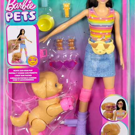 Barbie Pets Skate and Run Brunette Doll
