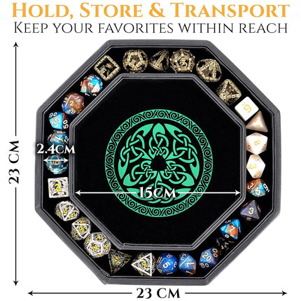 Premium Dice Tray for DND Valknut & Dragon Design – 23 CM