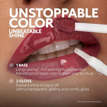 KIKO Milano Unlimited Double Touch 130 | Liquid Lipstick With A Bright Finish In A Two-Step Application. Lasts Up To 12 Hours. No-Transfer Base Colour