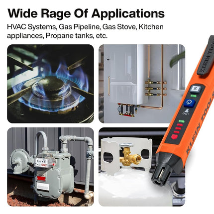 Klein Tools ET190 Gas Leak Detector, Wide Detection Range, Audible and LED Alerts, Slim and Lightweight