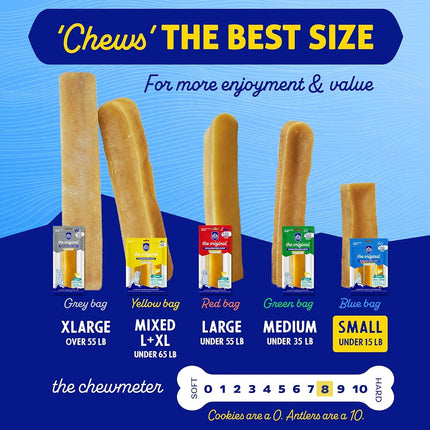 Himalayan Dog Chew Original Yak Cheese Dog Chews, 100% Natural, Long Lasting, Gluten Free, Healthy & Safe Dog Treats, Lactose & Grain Free, Protein Rich, Small Dogs 15 Lbs & Smaller, 3.3 oz