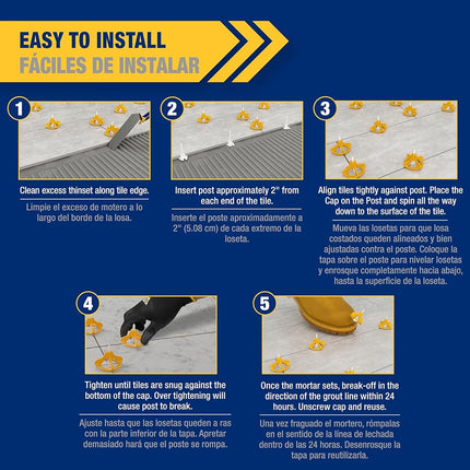 QEP 99812 LASH 360 Tile Leveling System 1/8" Posts (300 Pack)