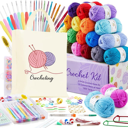 INSCRAFT 105 PCS Crochet Kit for Beginners & Profe