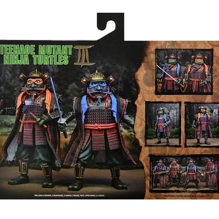 NECA Teenage Mutant Ninja Turtles 3 (Movie) - Turtles in Time- 1:7 Scale Collectible Action Figures, Leonardo & Michelangelo 2-Pack