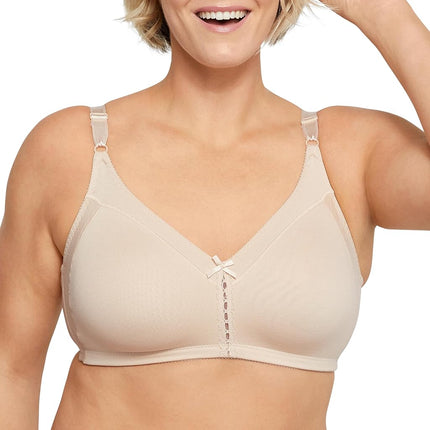 Sujetador sin aros de algodón elástico de doble sujeción para mujer Bali, Taupe Suave, 36C