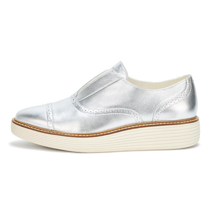 Chaussures richelieus sans lacets à plateforme Originalgrand pour femme Cole Haan, argent/ivoire, 10