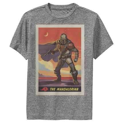 T-shirt de performance STAR WARS Le Mandalorien pour garçon, Gris anthracite chiné, X-Large