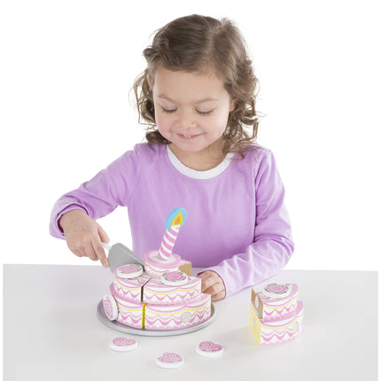 Tarta de fiesta de madera de tres capas MaMeMi