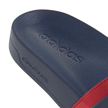 adidas Unisex Adilette Shower Slides Dark Blue/Dark Blue/Better Scarlet 17 UK 53 EU