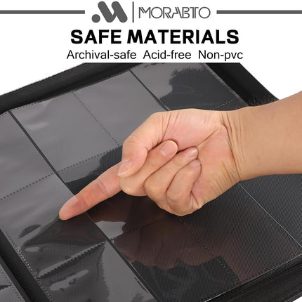 MORABTO Card Binder 12 Pocket,Trading Card Binder Holds up to 1200 Cards with 25 Sleeves,Zipper Card Holder Album Compatible with TCG Card/Game Cards/Sports Card
