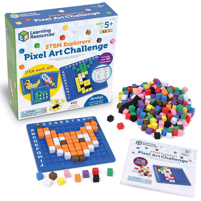 Learning Resources STEM Explorers Pixel Art Challenge, Ages 5+, STEM Toys for Kids, Coding Basics, STEAM Activities, Gifts for Kids