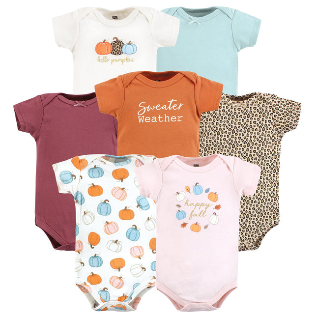 Hudson Baby Baby Cotton Bodysuits, Happy Fall, 18-