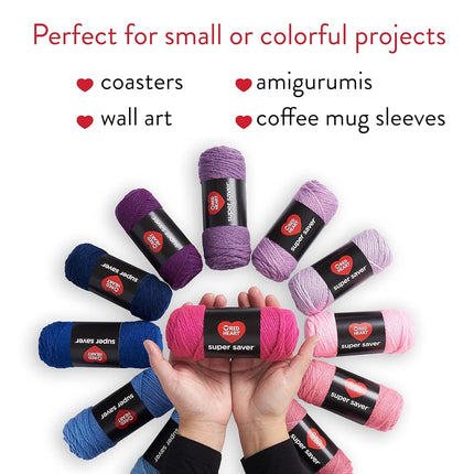 Red Heart Super Saver Yarn Super Craft Kit Gradients, with 12 Pack of 50g/1.7 oz. 4 Medium Worsted Yarn for Knitting & Crocheting, 12 Colors, Perfect for Chunky Sweaters, Blankets, Amigurumi