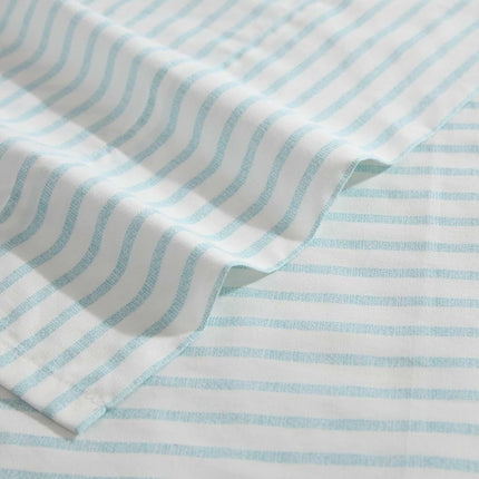 Tommy Bahama - Queen Sheet Set, Cotton Percale Bedding Set, Super Soft and Cozy Home Decor, Oeko-Tex Certified (Cool Beach Stripe Turquoise, Queen)