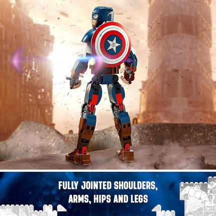 LEGO® Super Heroes Marvel Captain America Construction Figure 76258 Building Toy Set,Avengers Collection, Play and Display Superhero Bedroom Accessory