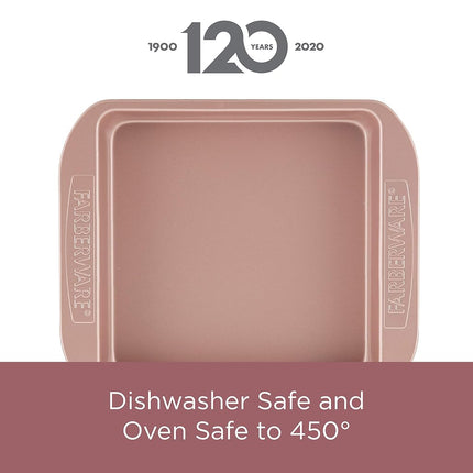 Molde para horno antiadherente Farberware/Molde antiadherente para pasteles, cuadrado - 22,86 cm, rojo