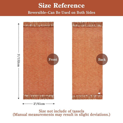 Collive Bathroom Rug 2' x 5', Terracotta Fall Washable Kitchen Runner Rugs