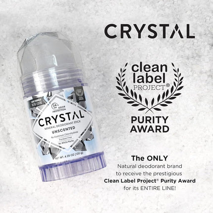 Crystal Mineral Deodorant Stick, Unscented, 4.25 oz
