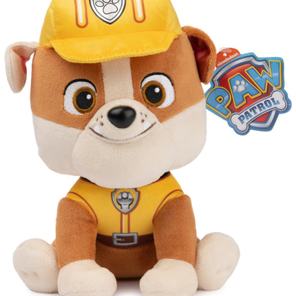 GUND PAW Patrol Rubble con su uniforme de construcción característico para mayores de 1 año, 9" (los estilos pueden variar)