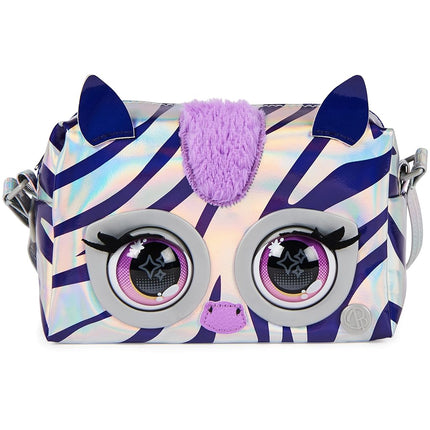 Purse Pets, Metallic Mood Rebel Stripez, Interactive Pet Toy and Crossbody Shoulder Bag with over 30 Sounds and Reactions, Kids Toys
