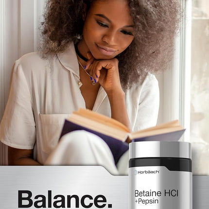 Horbäach Betaine HCl with Pepsin | 250 Tablets | Hydrochloride Supplement