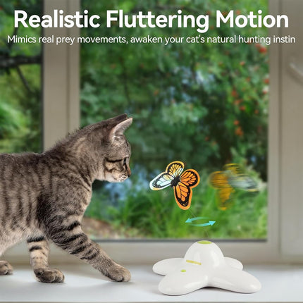 ALL FOR PAWS Interactive Cat Butterfly Toy with Two Replacement Flashing Butterflies Toy