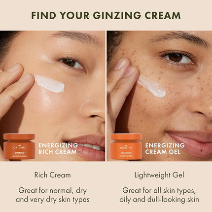 Origins GinZing Energizing Gel Cream | Face Moisturizer for Radiance and Glow | With Vitamin C, Niacinamide, Ginseng, and Caffeine, 75 ml