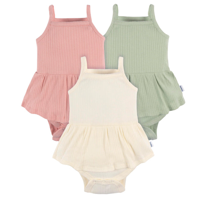 Gerber Baby Girls Sleeveless Skirted Onesies Bodys