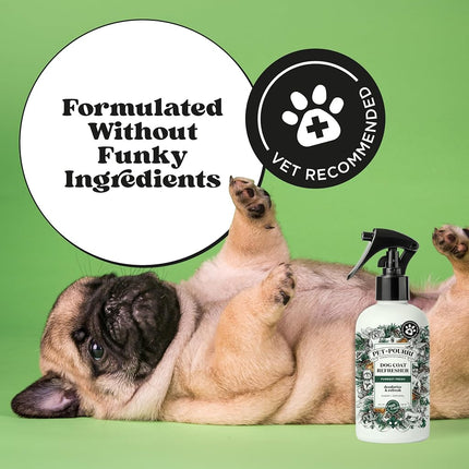 Poo-Pourri Furrest Fresh 8oz Dog Coat Deodorizing Spray – Plant Derived Ingredients – Vet Recommended – Paraben & Sulfate-Free - Grooming perfume Spray for Dog Odor – Fir, Amber, & Cedarwood Scent