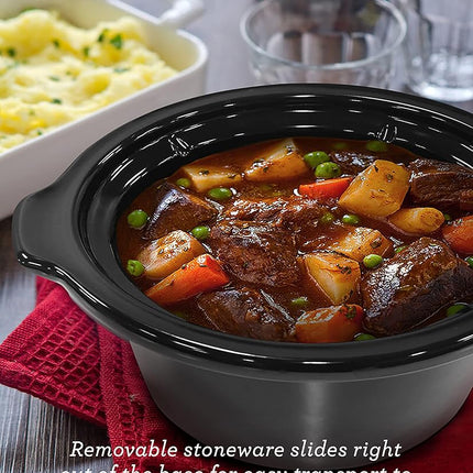 Mijoteuse électrique ovale Elite Gourmet MST-275XR#, température réglable, entrées, sauces, ragoûts et trempettes, couvercle et cocotte en verre lavables au lave-vaisselle (2 litres, rouge)